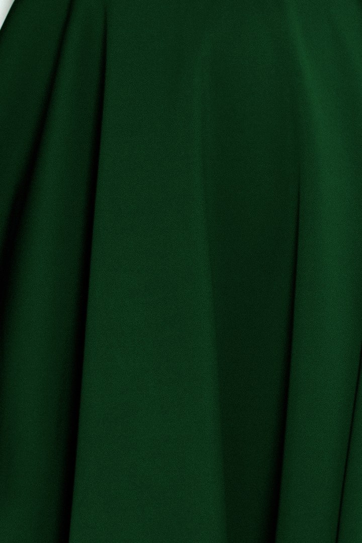 114-10 Flared dress - heart-shaped neckline - dark green