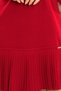 228-4 LUCY - plisowana wygodna sukienka - BORDOWA